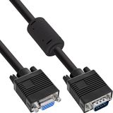 InLine S-VGA-verlengkabel, 15pin HD mannelijk / vrouwelijk, zwart, 5m