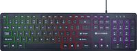 Silvergear Gaming Toetsenbord - Gaming Keyboard - QWERTY met LED - Platte Toetsen - Bedraad - Zwart