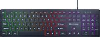Silvergear Gaming Toetsenbord - Gaming Keyboard - QWERTY met LED - Platte Toetsen - Bedraad - Zwart