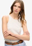 Superdry - Tanktop met ruches - Dames - Vesten - Starlight Grey Marl - UK10-EU38