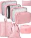 Merkloos Roze 8-Delige Koffer Organizer Set