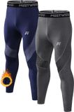 MEETHOO 2 Stuks Thermo Legging Heren - Grijs/Blauw - Maat M