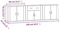 vidaXL Dressoirs, 3 stuks, bewerkt hout, gerookt eikenkleurig