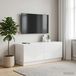 Maison Exclusive - Meuble TV, blanc laqué, panneau de particules
