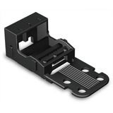 WAGO Bevestigingsadapter 221-513/000-004 | voor 3 geleiderklemmen, 4 mm², 10 stuks, met vergrendelingsvoet, geschikt voor liggende montage van verbindingsklemmen, zwart