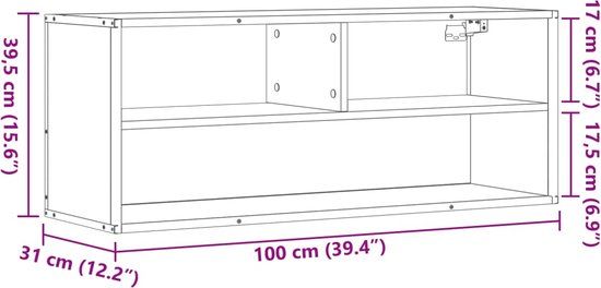 vidaXL Tv-meubel 100x31x39,5 cm bewerkt hout metaal grijs sonoma eiken