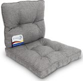 Beautissu Set Outdoor Lounge Kussens Buiten – Zitkussen 60x60 cm & Rugkussen 60x40 cm – Vuil- en Waterafstotend Loungekussen voor Tuinmeubelen en Rotan Lichtgrijs – BeauFlair
