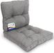 Beautissu Set coussins d'extérieur – coussin d'assise 60x60 cm & coussin de dossier 60x40 cm – coussin de salon résistant à la saleté et à l'eau pour meubles de jardin et rotin gris clair – BeauFlair