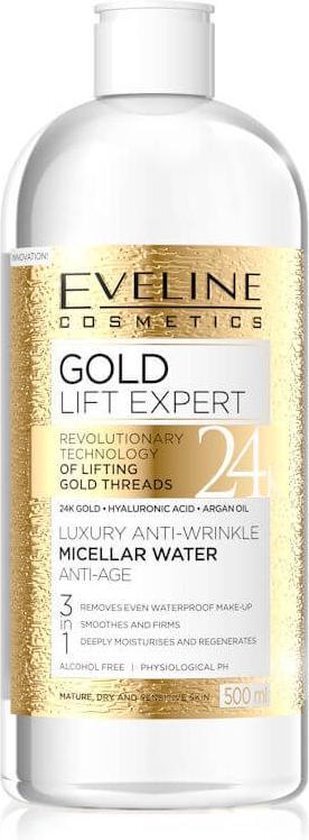 Eveline Cosmetics Gold Lift Expert Luxury Anti Wrinkle Micellar Water 3in1 500ml.