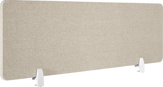 tectake® - Bureauscherm scheidingswand Noisy - 160 x 40 cm - beige - met geluidsabsorberende PET-kern