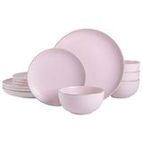 Gibson Home Rockaway 131712.12R Tafelservies, rond, aardewerk, roze
