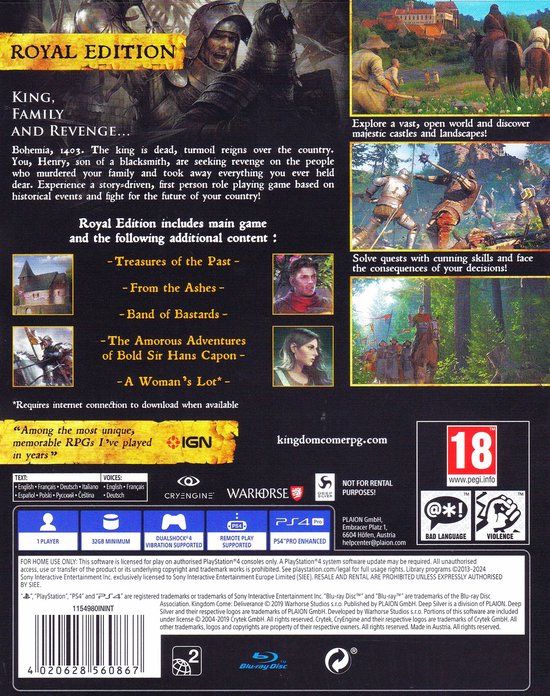 Deep Silver Kingdom Come Deliverance - Royal Edition - PS4