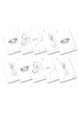 Pigna, Maxi-notitieboekje monochroom zilver, A4, binnenwerk 100 g/m², 72 pagina's + schutblad, binnenwerk 0Q, ruitjes 5 mm met rand, diverse onderwerpen, verpakking van 10 stuks