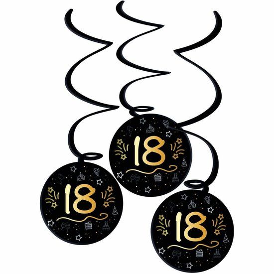 Folat Shining Glam Swirls 18 Jaar - 3 Stuks