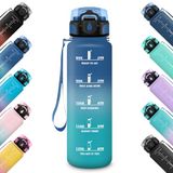 HoneyHolly Drinkfles, 500 ml, lekvrij, motiverende sportfles, met tijdweergave, waterfles voor school, camping, yoga, kantoor