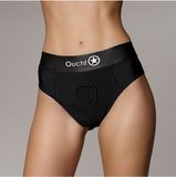 Ouch! by Shots - Vibrating Strap-on Thong with Removable Butt Straps - XS/S - Black