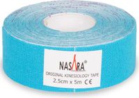 Nasara Kinesio tape - Blauw | Huidvriendelijk | 2,5 cm | Extra smal