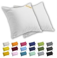 Lavea® Kussenslopen 50x50 cm Set van 2 – Kussenhoezen van 100% Zachte en Ademende Jersey Katoen met YKK Ritssluiting – Wit