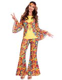 Amscan Volwassen dames hippie vrouw kostuum, meerkleurig