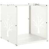 VidaXL Brandhoutrek 40x40x40 cm koudgewalst staal wit