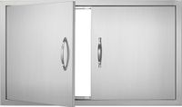 VEVOR Grilltoegangsdeur, 915 X 533 X 46 mm, Dubbele Buitenkeukendeur, Inbouw Roestvrijstalen Deur, Verticale Wanddeur met Handgrepen