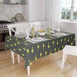 Bonamaison Tafelkleed, Anti-Mold, Sneldrogend, Waterdicht, 100% Polyester Tafellaken, Neon Geel, Rook, 140 x 160 Cm
