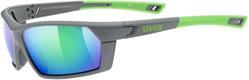 UVEX Sportstyle 225 Sportbril, grey / neon green/mirror green