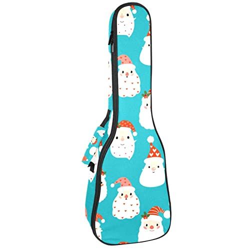 Mersov Tenor Ukulele Gigbag Waterdichte Ukelele Case Gewatteerde Rugzak, Geweldig voor Sopraan Concert (21/23/24") Kerst Kerstman Blauw