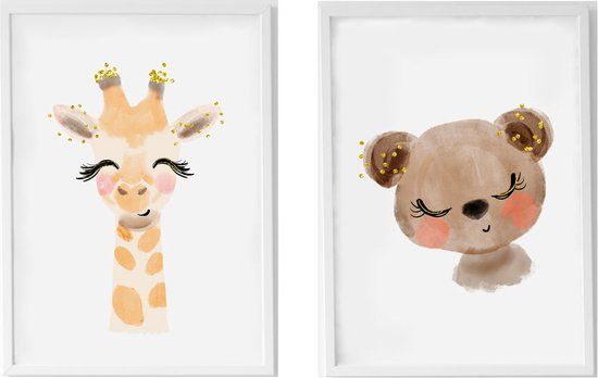 Bladen Crochetts Beer Giraf - 30 x 42 x 1 cm - Multicolour