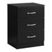 Vida Designs Zwarte commode met 3 metalen handgrepen en looprails, unieke anti-buiglade, slaapkamermeubels, grenen, 3 laden