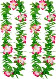 Boland Hawaii krans/slinger - 2x - Tropische kleuren mix groen/roze - Bloemen hals slingers