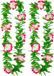 Boland Hawaii krans/slinger - 2x - Tropische kleuren mix groen/roze - Bloemen hals slingers