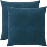 vidaXL - Kussensloop - 2 stuks - HEERLEN - Blauw - 80 x 80 cm - Katoensatijn