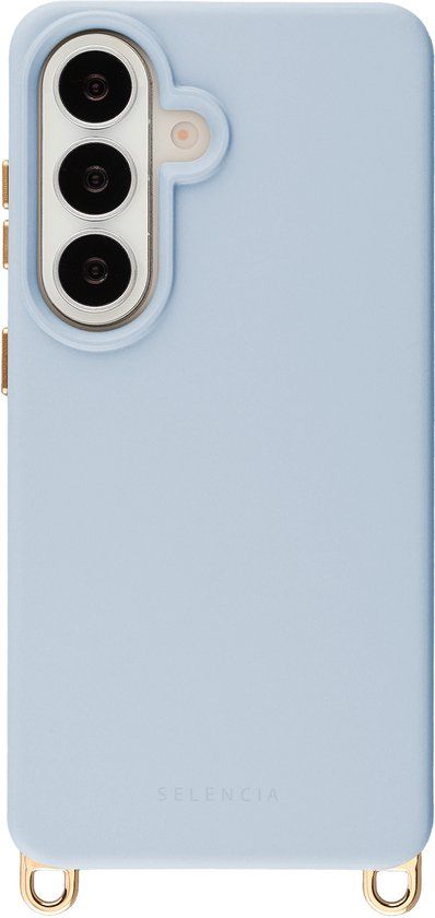 Selencia Hoesje - Geschikt voor Samsung Galaxy S26 - Rivièra geschikt voor MagSafe Backcover met afneembare haakjes - Powder Blue