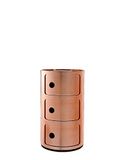 Kartell Componibili, Container met 3 elementen, koper, ronde basis