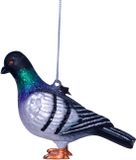 Vondels Boule de Noël en verre - Pigeon biset 12.5cm Gris 1 pièce