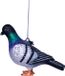 Vondels Boule de Noël en verre - Pigeon biset 12.5cm Gris 1 pièce