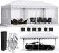 Pavillon de jardin - Modèle pop-up, 3 x 6 mètres - Rapide à monter - Imperméable - HDPE avec revêtement polyuréthane - Cadre en aluminium - 4 parois latérales - Blanc