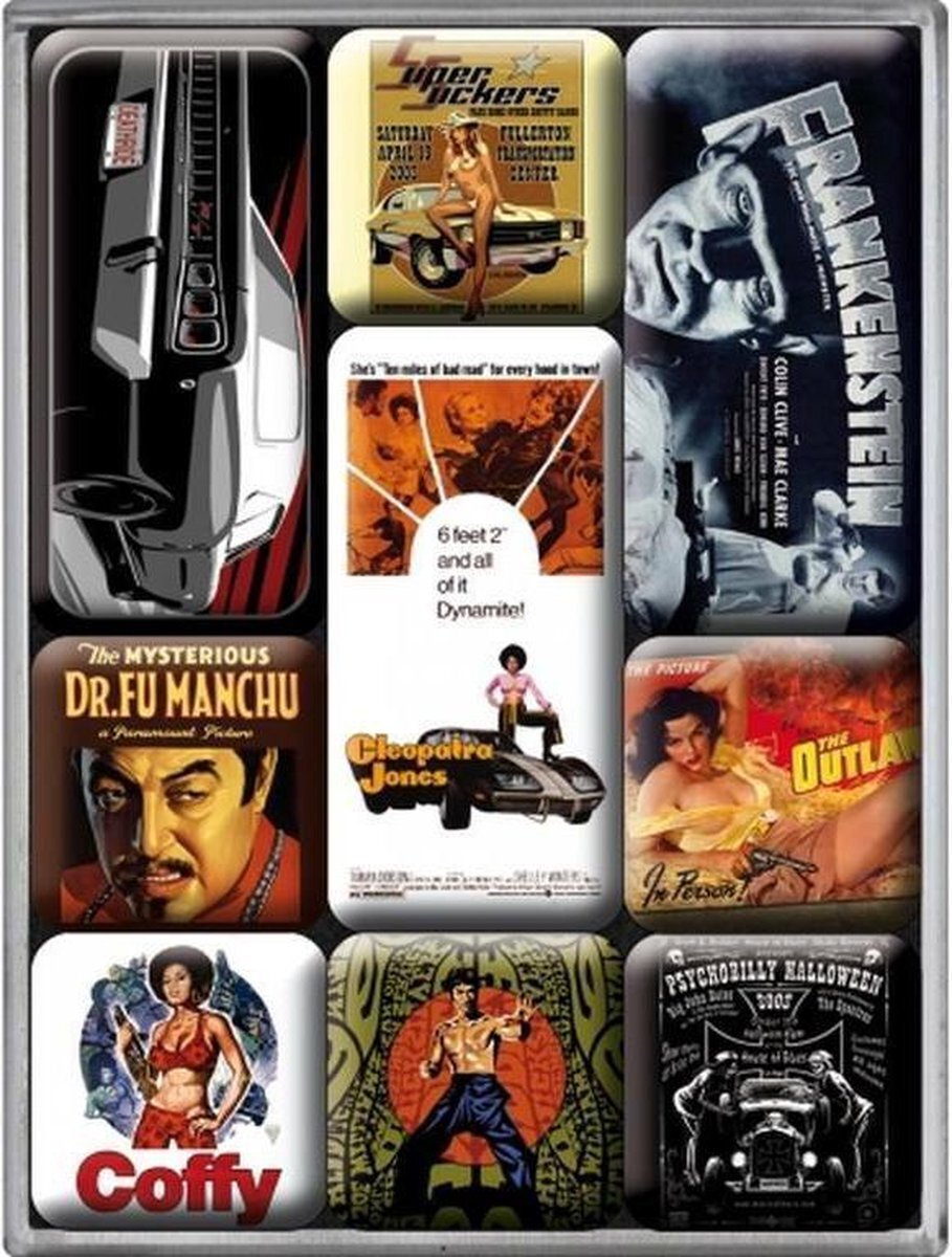 Nostalgic Art Merchandising Nostalgic Art Movie Style, Art Magnet Set 9-Piece