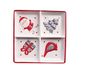 Excelsa Xmas Country Style bord met 4 vakken, keramiek, wit/rood