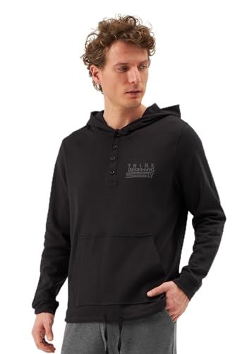 Dagi Heren Cotton Sweatshirt - Zwart - Maat L
