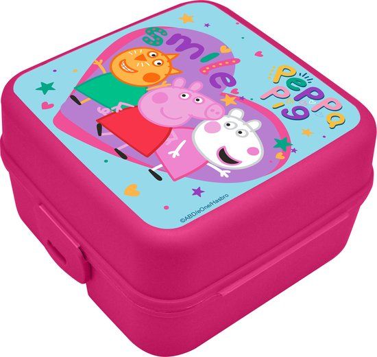 Peppa Pig Broodtrommel/Lunchbox voor Kinderen - Roze - Kunststof - 14 x 8 cm