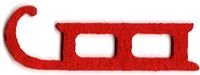 Petra's Knutsel-News strooidecoratie, 30 x slee 70 mm, vilt/rood, 7cm