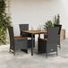 Maison Exclusive - Ensemble de jardin 5 pièces avec coin repas, coussins inclus, en polyrotin noir