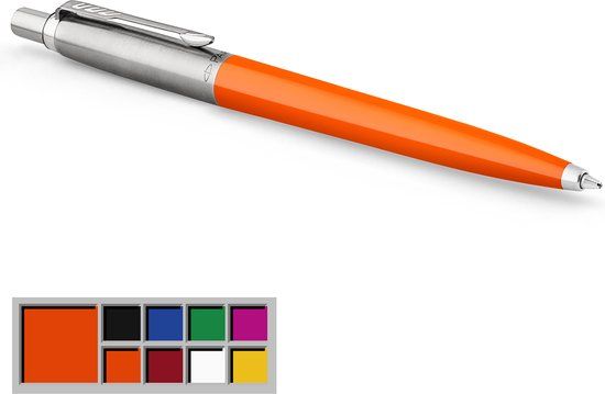 Parker Jotter balpen - Klassiek Oranje - Medium punt - Blauwe inkt - 1 stuk