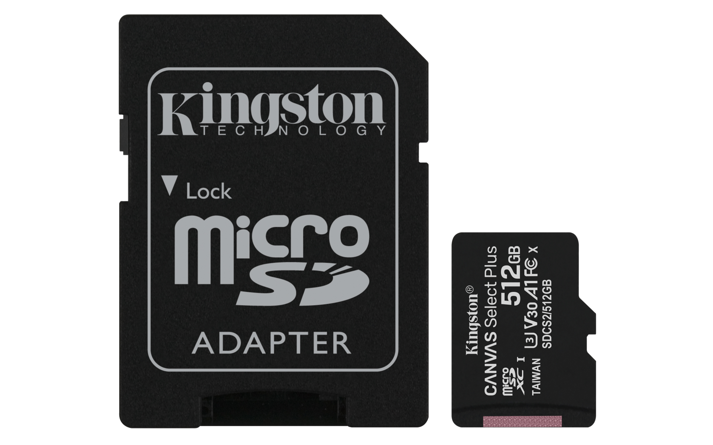 Kingston Technology 512GB micSDXC Canvas Select Plus 100R A1 C10 kaart + ADP