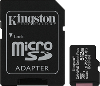 Kingston Technology Kingston Canvas Select Plus 512GB microSDXC - Class 10, UHS-I, V30, A1 + Adapter