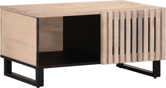 vidaXL Salontafel 80x51x40 cm massief mangohout wit