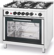 Hendi Gasfornuis 5 Pits + Elektrische Oven | 230V | 900x650x850/900mm