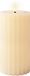 Lumineo luxe LED kaars/stompkaars - creme wit ribbel - D7,5 x H17 cm - timer